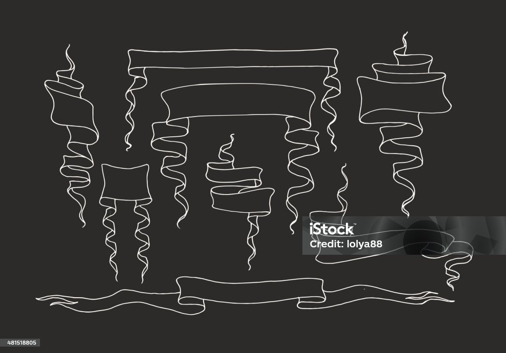 old banners set of old ribbon banners, sketchy illustration At The Edge Of stock vector
