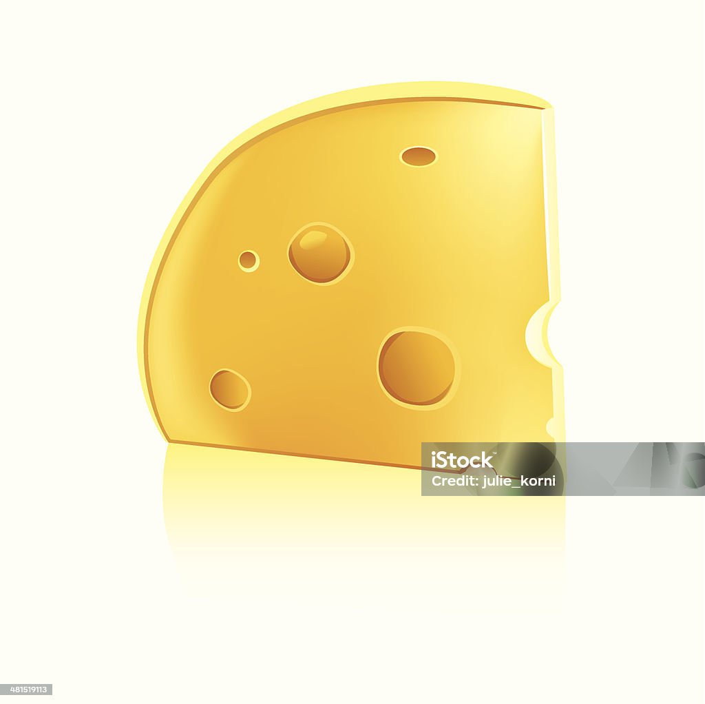 Cheese Vector illustration of piece of cheese on white background. Block Shape stock vector