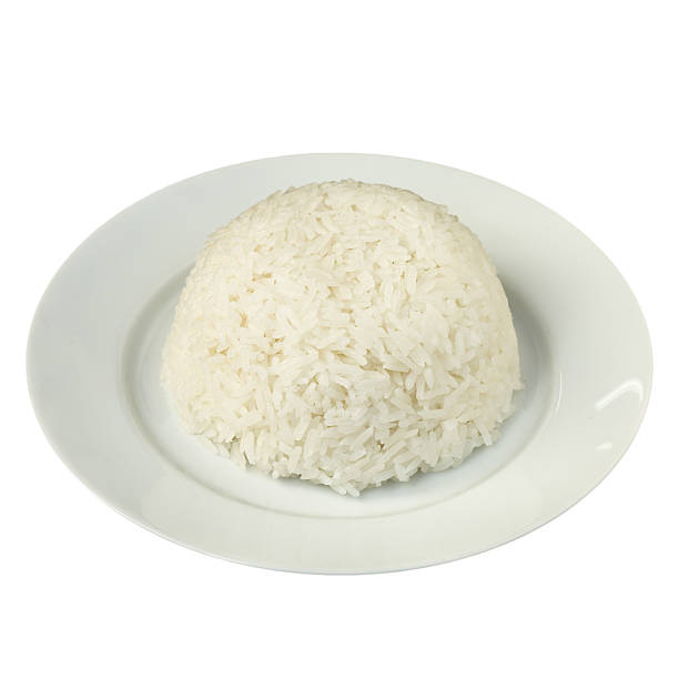 Plain Steamed Jasmine Rice isolated on White Plain Steamed Jasmine Rice isolated on White Background jasmine rice stock pictures, royalty-free photos & images