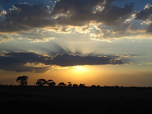 Sunset & shadows stock photo