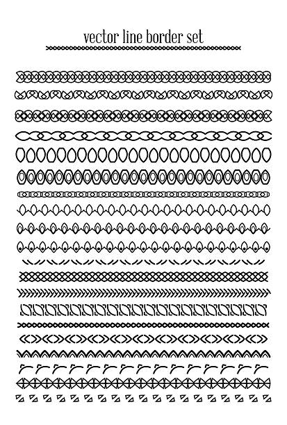 векторные линии, разделяющей набор границы - black pencil flash stock illustrations
