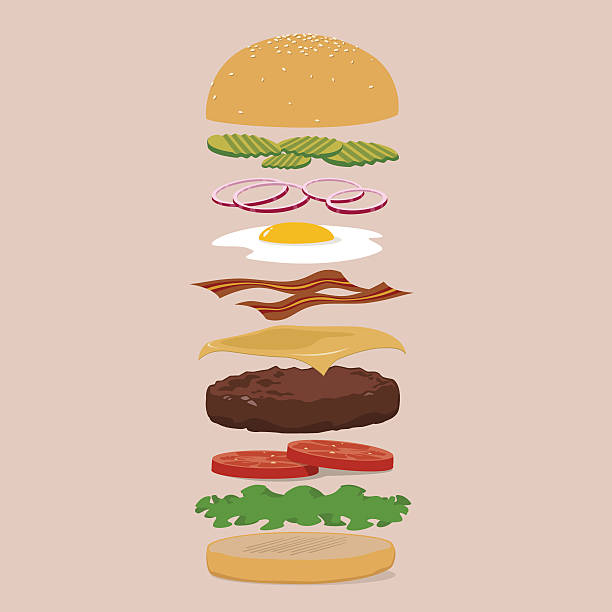 ilustraciones, imágenes clip art, dibujos animados e iconos de stock de hamburguesa con diversas aportaciones personalización para - pickle relish