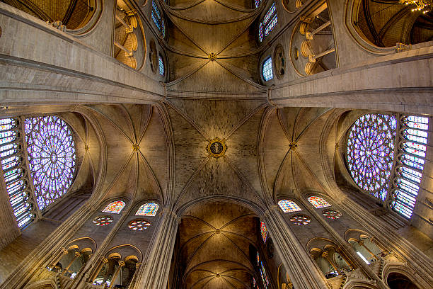 catedral de teto paris, frança - rose window - fotografias e filmes do acervo