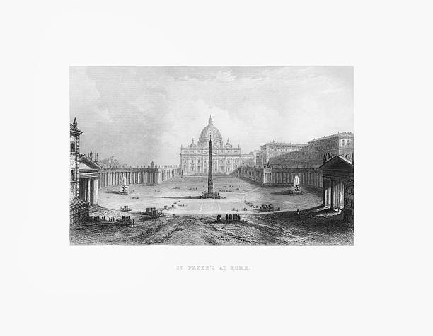 istock St. Peter's Basilica, Vatican, Italy Victorian Engraving, Circa 1865 481526122