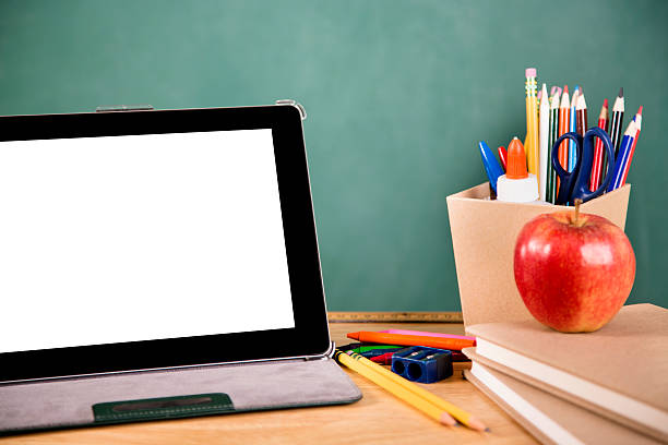 istock Back to school. Digital tablet, school supplies on desk. Education. 481526268