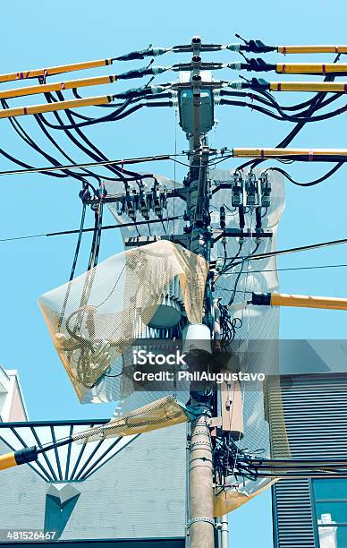 Power Lines And Transformers On Main Street In Nara Jpn Stock Photo - Download Image Now