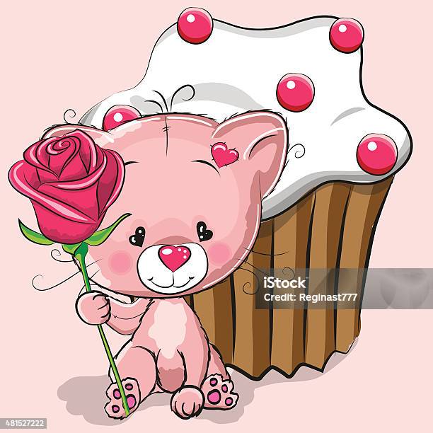 Cat With Flower Stock Illustration - Download Image Now - 2015, Animal, Animal Themes