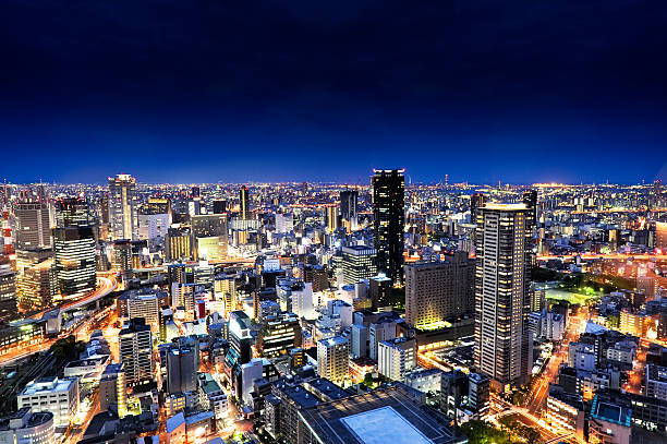 istock Cityscape of Osaka, Japan illuminated at night 481529085