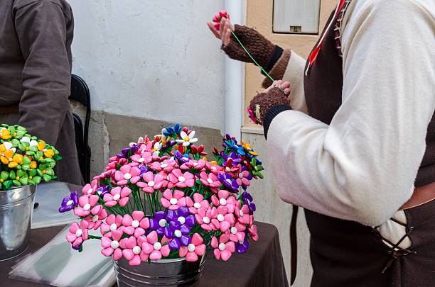 istock Bouquet with batterflies made from jelly candies 481532110