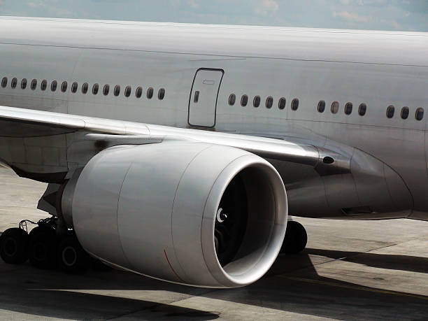 istock Close Up Of Big Jet Engine At Airport Loading Gate 481535412
