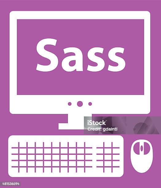 Vector Illustration Of Web Development Sass Technology Isolated White Icon Stock Illustration - Download Image Now