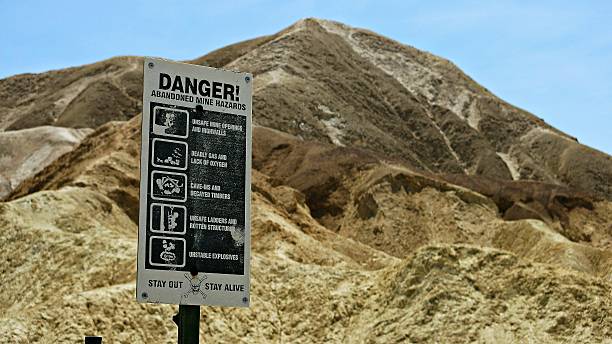 istock Abandoned Mine Deadly Hazards Sign, Death Valley National Park 481537352