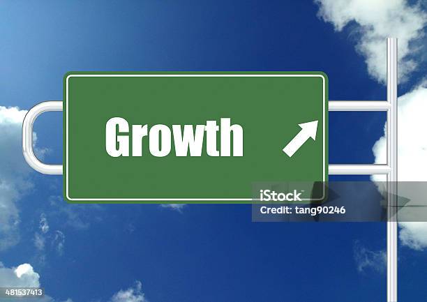 Growth Road Sign Board Stock Photo - Download Image Now - Aspirations, Attitude, Billboard