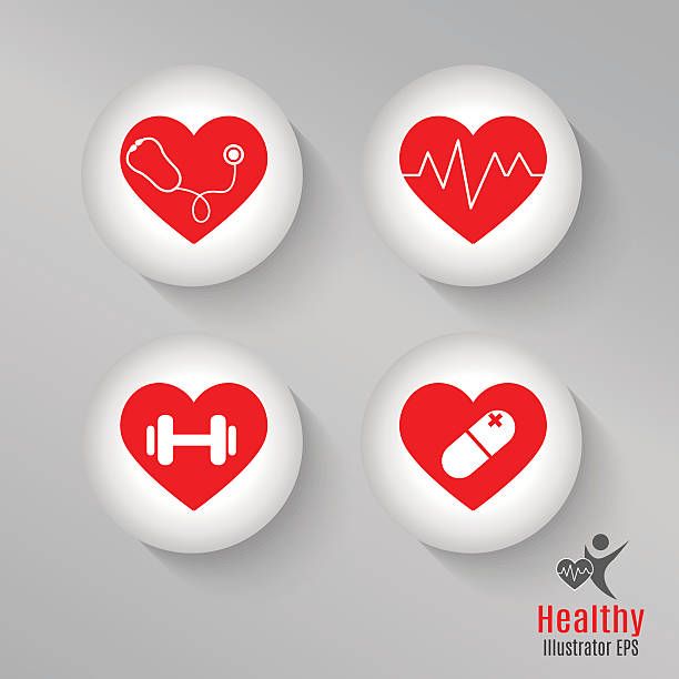 Set heart healthy Set heart healthy electric organ stock illustrations