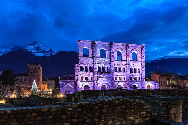 natal em aosta, itália - valle daosta - fotografias e filmes do acervo