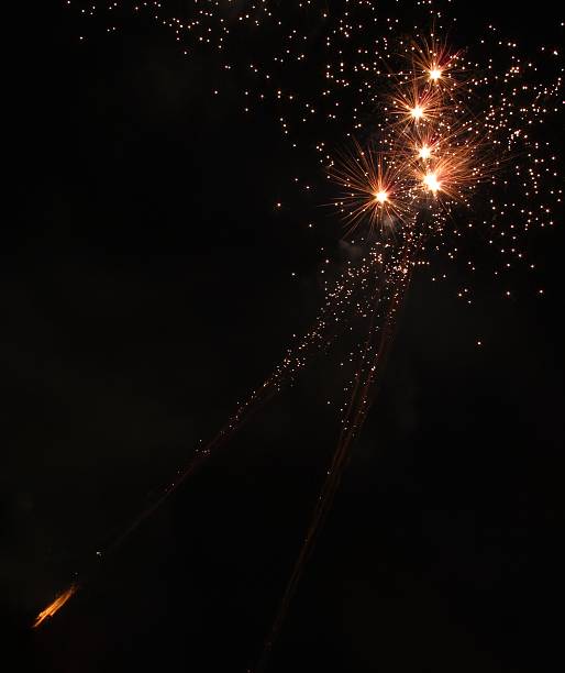 Orange Fireworks stock photo