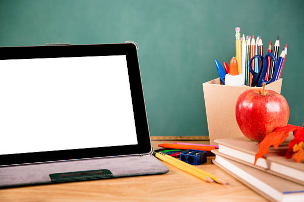 istock Back to school. Digital tablet, school supplies on desk. Education. 481543692