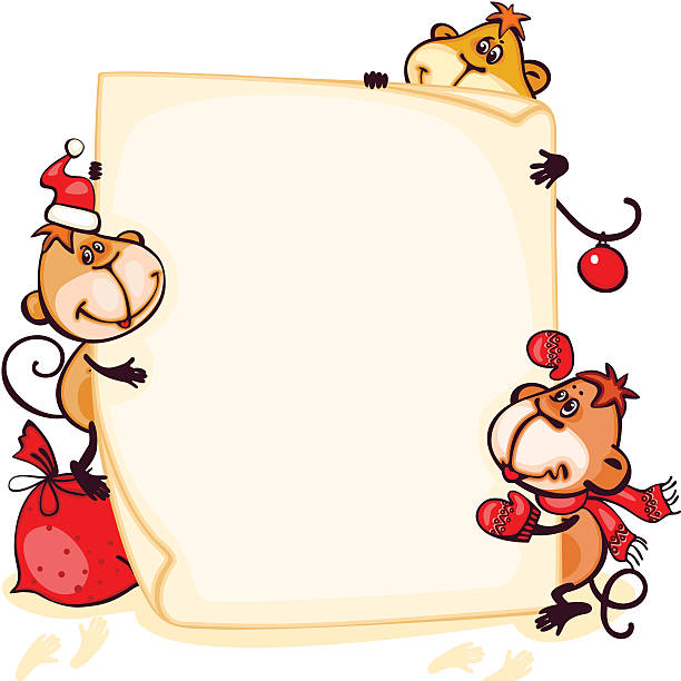 banner 2016 monkey Chinese zodiac new year banner 2016 with the monkey christmas menu template clip art stock illustrations