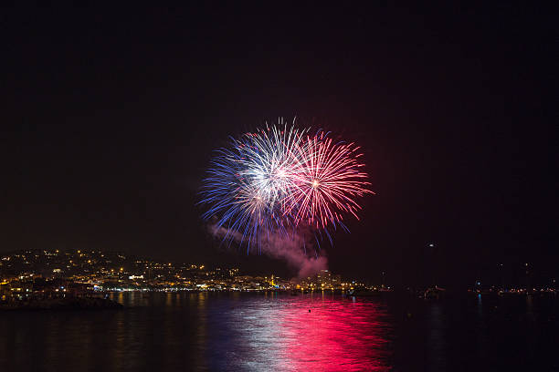 firework Fireworks in Sainte Maxime bastille day photos stock pictures, royalty-free photos & images