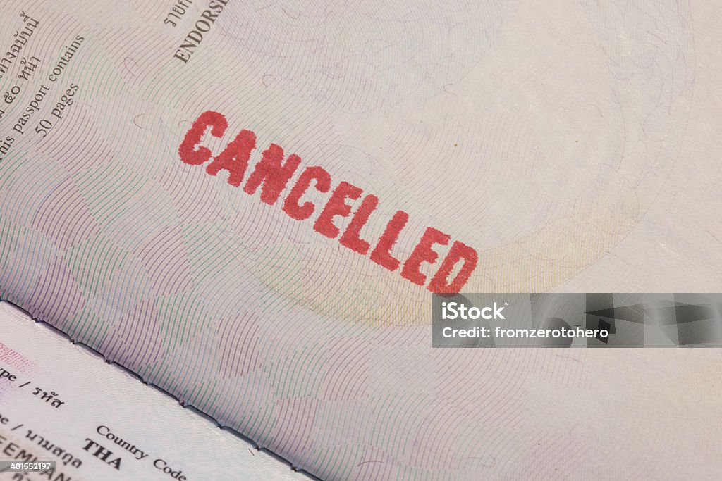 Passport Stamp Cancelled Asia Stock Photo