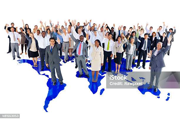 Extreemely Diverso Grupo De Gente De Negocios Celebrando Internacional Foto de stock y más banco de imágenes de Mapa mundial