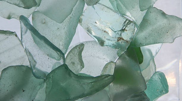 Aqua Sea Glass Pieces Close-up