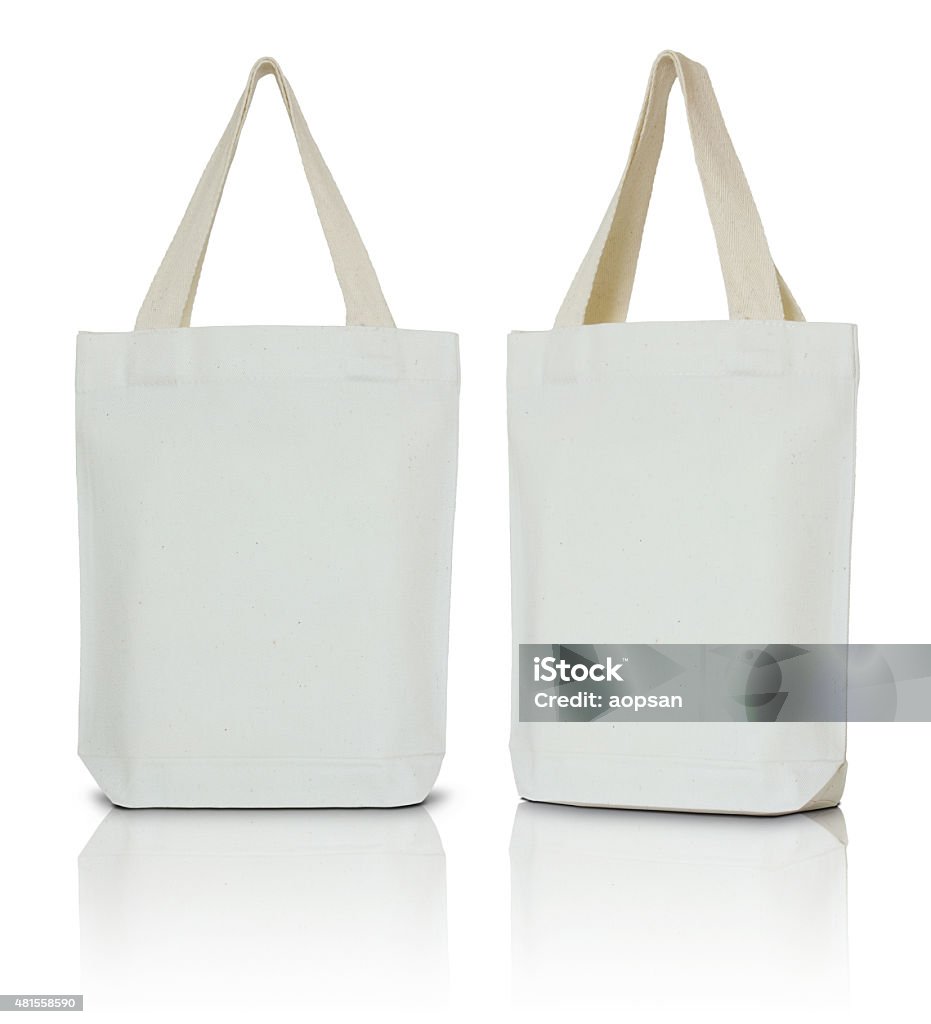 white fabric bag white fabric bag on white background Tote Bag Stock Photo