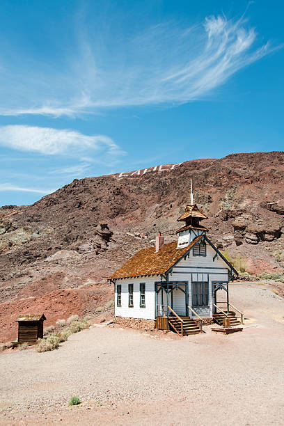 Abandoned church in the ghost town of Calico located in the Mojave Desert region of Southern California.