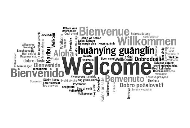 Welcome phrase words cloud concept Welcome phrase in 78 different languages. Words cloud conceptWelcome phrase in different languages. Words cloud concept hello single word photos stock pictures, royalty-free photos & images