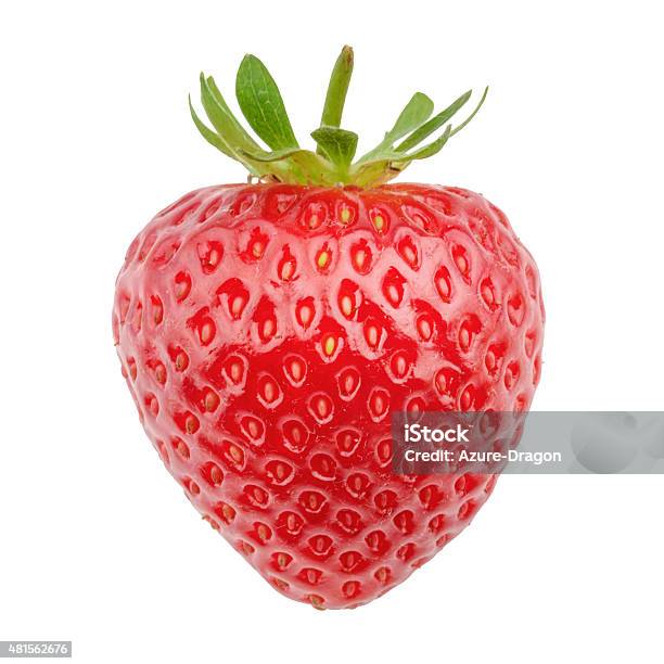 Strawberry Isolated On White Background Stock Photo - Download Image Now - 2015, Berry Fruit, Close To