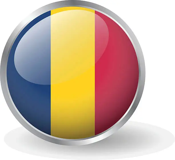 Vector illustration of Chad flag button vector