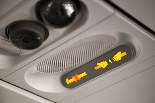 istock No Smoking and Fasten Seat belt Sign Inside an Airplane 481563396