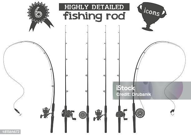 Fishing Rod Icons Stock Illustration - Download Image Now - Fishing Rod, Fishing, Fishing Industry