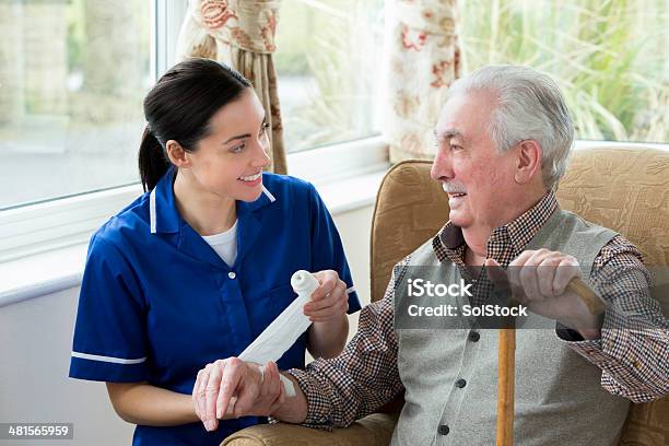 Injury At Care Home Stock Photo - Download Image Now - Wound, Care, Senior Adult