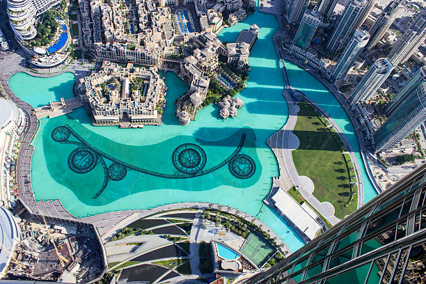 Burj khalifa lake from the top