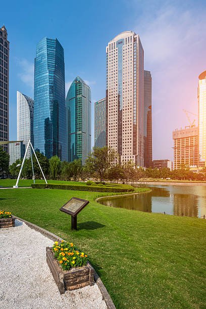 istock city park with modern building background in shanghai 481566212