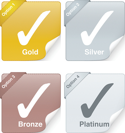 Gold, Silver, Bronze, Platinum Labels