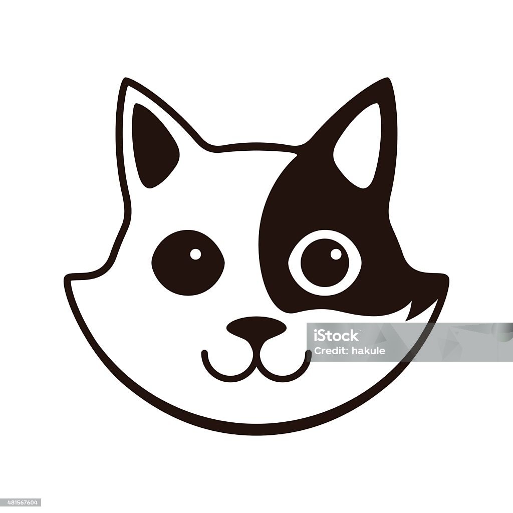 Mèo Đen Trắng Dễ Thương Thiết Kế Biểu Tượng Phẳng Hoạt Hình Hình ...