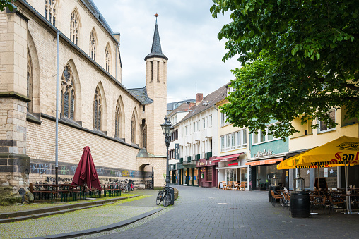 town square in Bonn / Germany. Many restaurants are located around this place. left side is a church.