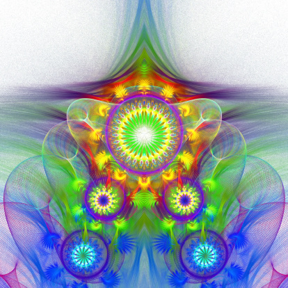 Multicolor Grid Fractal Pattern Computer Generated Graphics Stock ...