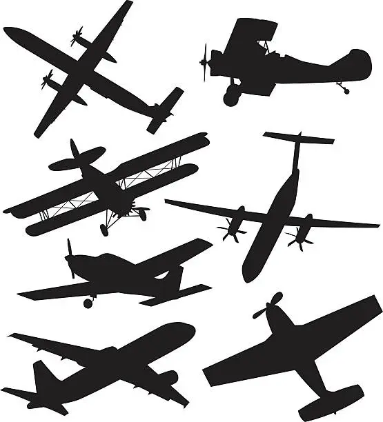 Vector illustration of Airplane Silhouettes