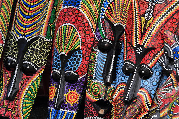 African masks stock photo