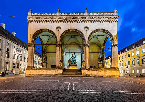 Odeonplatz and Feldherrnhalle in the Evening, Munich, Bavaria