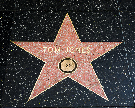 Hollywood, United States - April 18, 2015: Tom Jones star on the Hollywood walk of fame.