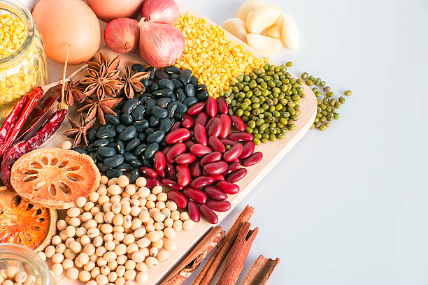 istock Red beans, mung beans, soybeans, black beans, quince, pepper, an 481573478