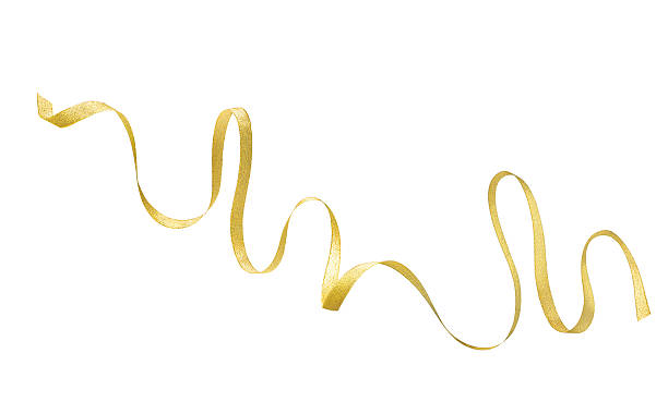 Golden zigzag tape Golden zigzag tape isolated on white background tied knot photos stock pictures, royalty-free photos & images