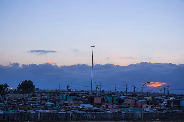 Gugulethu township at sunset stock photo