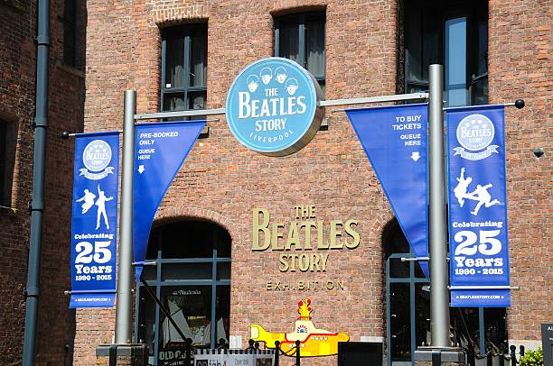 The Beatles Story Exhibition Building, Liverpool. Liverpool, United Kingdom - June 11, 2015: Entrance to The Beatles Story building at Albert Dock, Liverpool, Merseyside, England, UK, Western Europe. beatles stock pictures, royalty-free photos & images