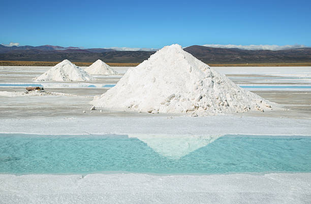 istock Salt piles and water pool on Salinas Grandes 481577280