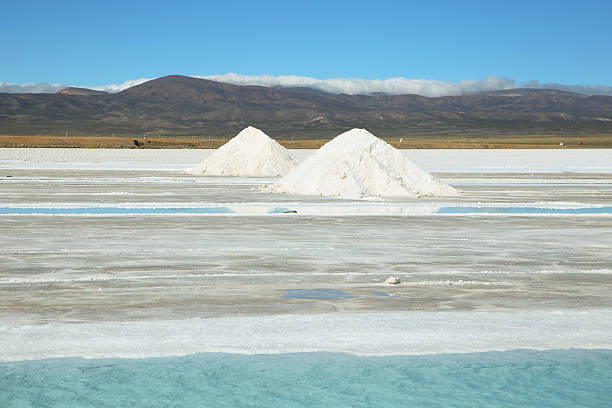 istock Salt piles and water pool on Salinas Grandes 481577282
